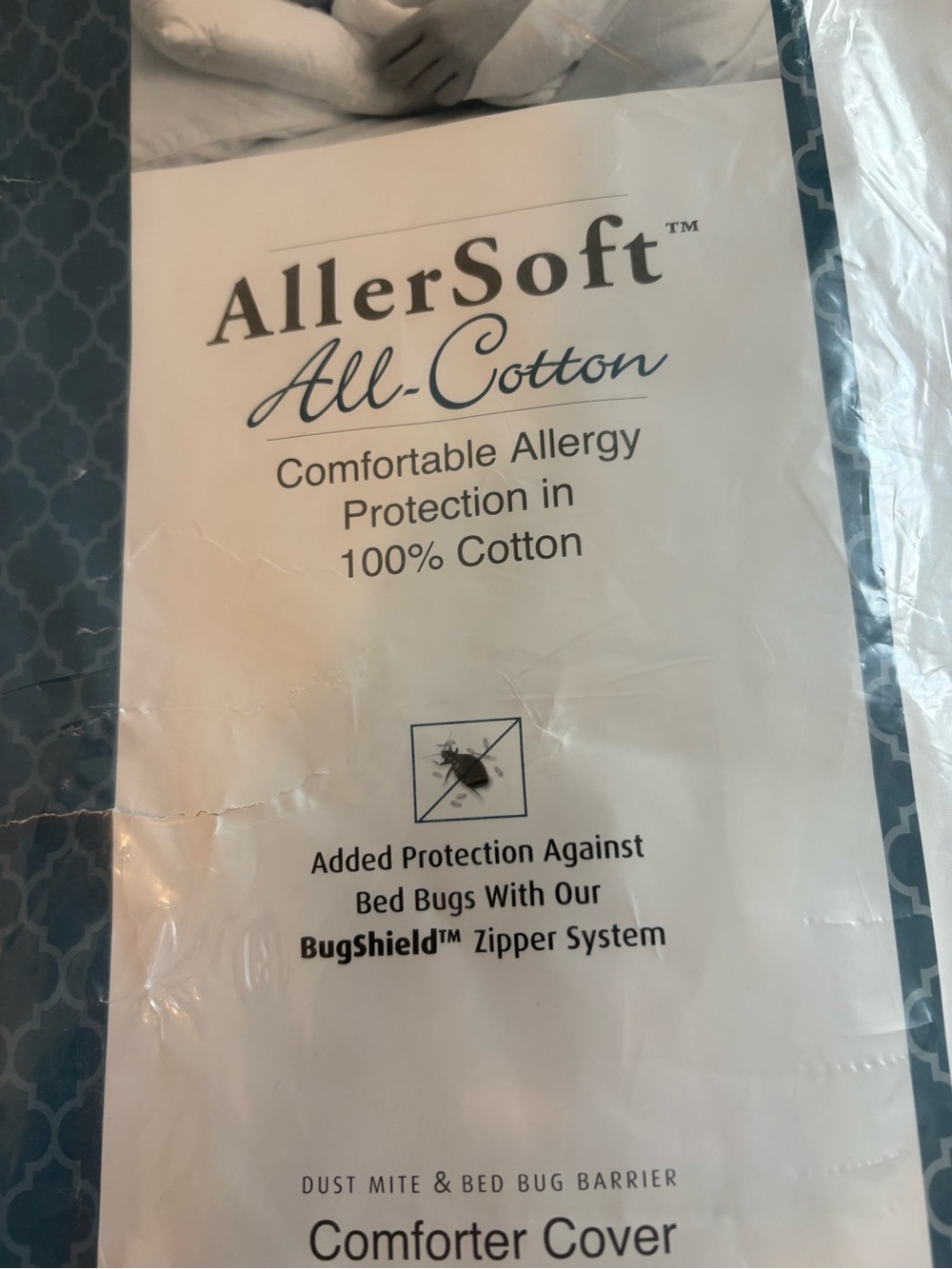 AllerSoft All-Cotton Duvet Cover in White - Comfortable Allergy Protection